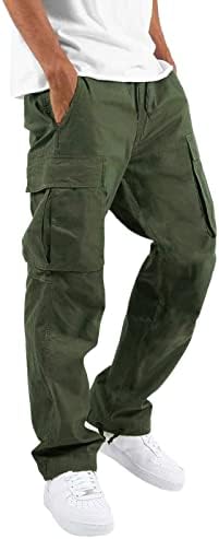Cargo Pants for Men, Mens Cargo Pants Casual Joggers Athletic Pants Cotton Loose Straight Sweatpants with Pockets