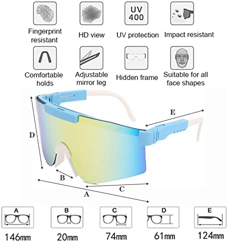 Tuecota Sports Sunglasses, Polarized Sunglasses, UV400 Protection Cycling Glasses, Sports Glasses goggles for Men Women - Image 3