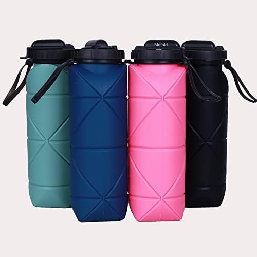 Mefold Collapsible Water Bottles Reusable LeakProof Silicone Water Bottle BPA Free Foldable Sports Bottles & straw 20oz Bottle & Strap for Office Gym Hiking Biking Outdoor 600ML - Image 7