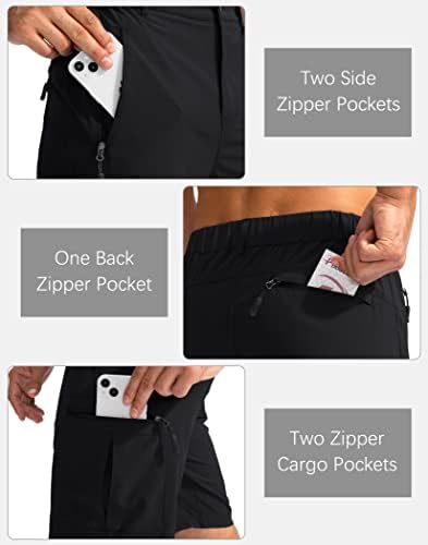 Pudolla Men's Hiking Cargo Shorts 9" Lightweight Outdoor Work Shorts for Men Travel Golf Camping Casual with 5 Zipper Pockets - Image 4