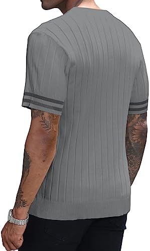 CTU Mens Fashion Knit Button Henley Shirts Short Sleeve Casual T-Shirts Polo Golf Shirts for Men - Image 2