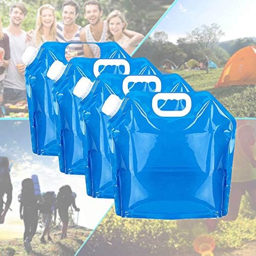 Redmoon 4Pcs 5L Collapsible Water Container, BPA Free,Outdoor Folding Travel Climbing Camp Emergency Water Bag Container Package for Sport Camping Riding Mountaineer, Food Grade - Image 2