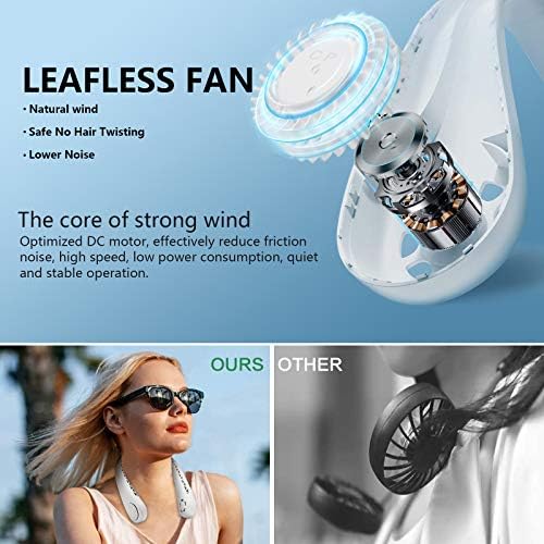 DGLK The Portable Neck Fan From Popular Earphone Design,The Leafless Neck Fan Perfect For Personal Fan,with Features,Battery Powered Fan, Suitable For Outdoor Sports - Image 3