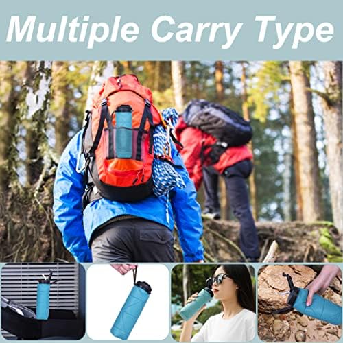 Mefold Collapsible Water Bottles Reusable LeakProof Silicone Water Bottle BPA Free Foldable Sports Bottles & straw 20oz Bottle & Strap for Office Gym Hiking Biking Outdoor 600ML - Image 8