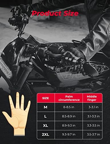 kemimoto Motorcycle Gloves with Built-in Shell, Breathable, Touchscreen Riding Gloves with Hard Knuckle for Outdoor Sports, Motorcross Gloves for Motorbike Racing Dirt Bike ATV UTV M - Image 5