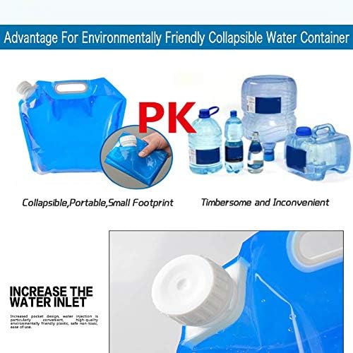 Redmoon 4Pcs 5L Collapsible Water Container, BPA Free,Outdoor Folding Travel Climbing Camp Emergency Water Bag Container Package for Sport Camping Riding Mountaineer, Food Grade - Image 4