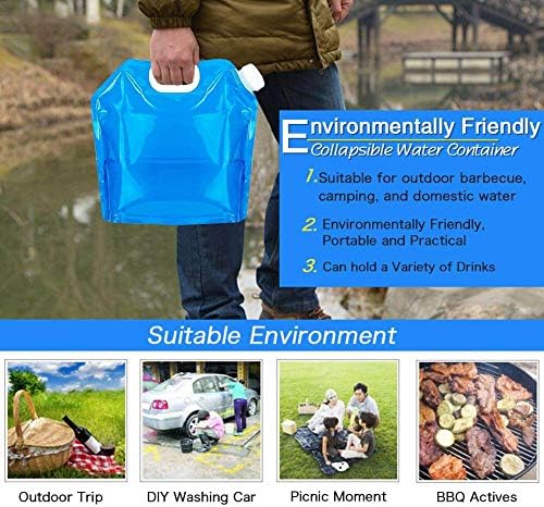 Redmoon 4Pcs 5L Collapsible Water Container, BPA Free,Outdoor Folding Travel Climbing Camp Emergency Water Bag Container Package for Sport Camping Riding Mountaineer, Food Grade - Image 3