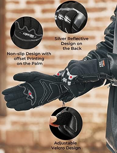 kemimoto Motorcycle Gloves with Built-in Shell, Breathable, Touchscreen Riding Gloves with Hard Knuckle for Outdoor Sports, Motorcross Gloves for Motorbike Racing Dirt Bike ATV UTV M - Image 3