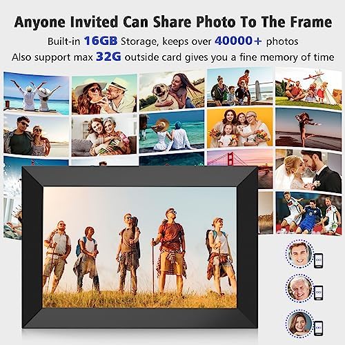 MaxAngel Digital Picture Frame 10.1 Inch WiFi Electronic Photo Frame 16GB Storage SD Card Slot Desktop IPS Touch Screen HD Display Auto-Rotate Slideshow Share Videos Photos Remotely Via App - Image 5
