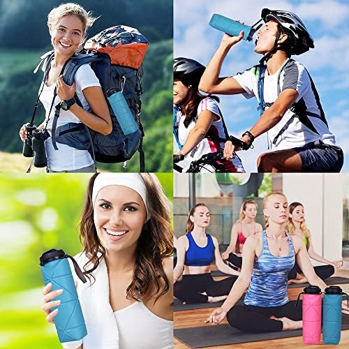 Mefold Collapsible Water Bottles Reusable LeakProof Silicone Water Bottle BPA Free Foldable Sports Bottles & straw 20oz Bottle & Strap for Office Gym Hiking Biking Outdoor 600ML - Image 9