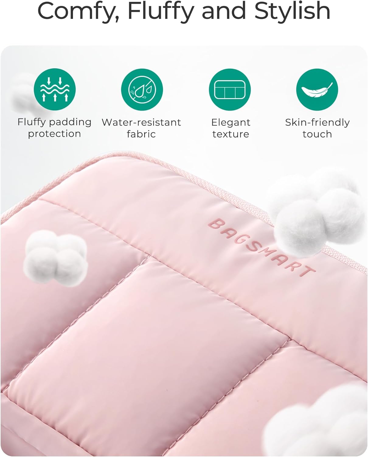 BAGSMART Electronics Organizer Travel Case, Cord Storage for Chargers Cables Phones, Compact Tech Accessories Pouch, Beige - Image 4