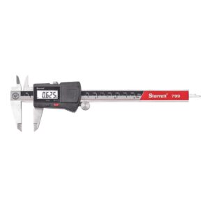 Starrett Stainless Steel Electronic Slide Caliper - 0-6" Range, .0005" Resolution, LCD Display, Fine Adjustment Thumb Wheel, in/mm Conversion - EC799A-6/150