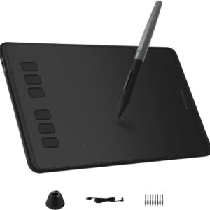 HUION Inspiroy H640P Drawing Tablet, 6x4 inch Digital Art with Battery-Free Stylus, 8192 Pen Pressure, 6 Hot Keys, Graphics Tablet for Drawing, Writing, Design, Teaching, Work with Mac, PC & Mobile