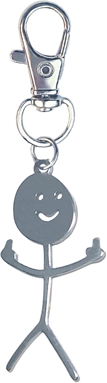 Funny Gag Gifts Stocking Stuffers for Men Women, Christmas White Elephant Gifts for Adults, Middle Finger keychain