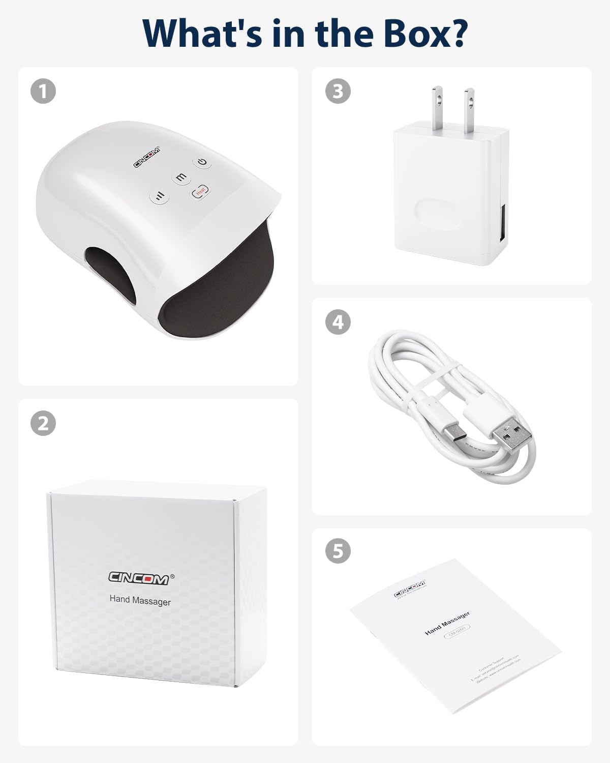 CINCOM Hand Massager - Cordless Hand Massager with Heat and Compression for Arthritis and Carpal Tunnel, Gifts for Women(White) - Image 8