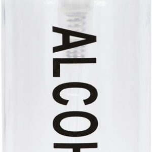 7oz Push Down Pump Dispenser Flip Top Cap Refillable Empty Bottle - Clear with Word Imprint - Lockable Travel Cosmetic Packaging Empty Bottle for Nail Polish Manicure