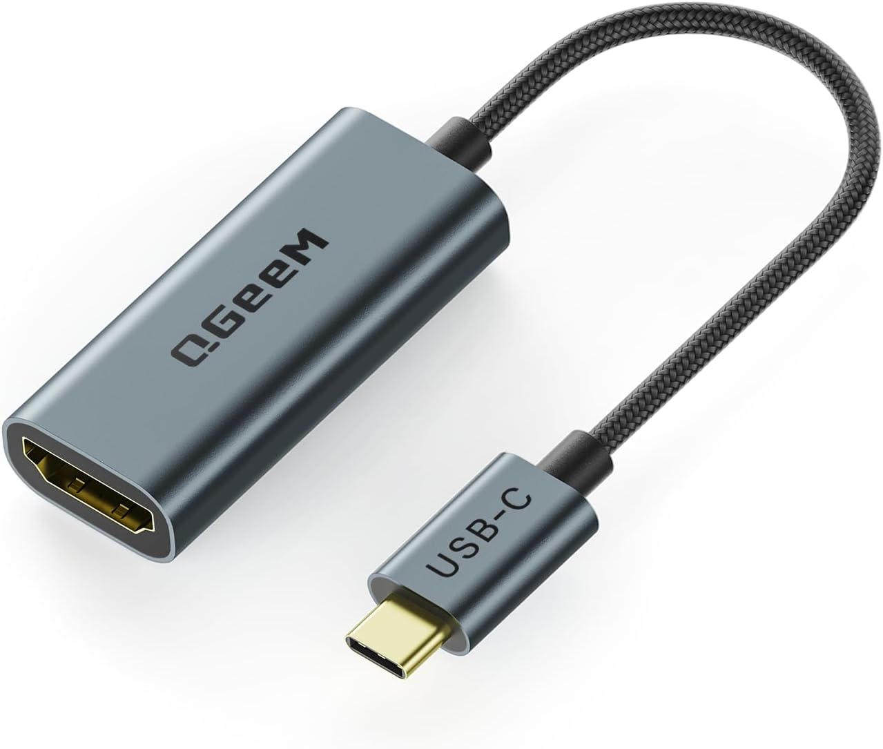 QGeeM USB C to HDMI Adapter 4K@60Hz,Type-C Thunderbolt 3/4 to HDMI Adapter Converter,Compatible for MacBook Pro,iPhone16 Max Plus,iPad Air,XPS,Galaxy S24Ultra,iMac Mini Etc.