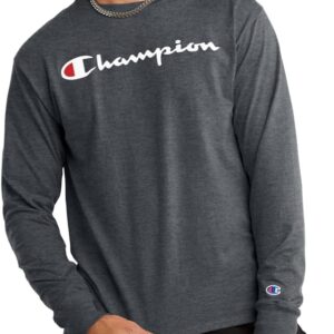 Champion Men's Long Sleeve T-shirt, Classic T-shirt for Men (Reg. Or Big & Tall)