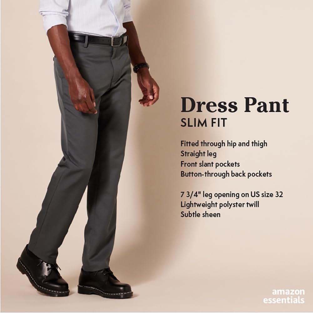 Amazon Essentials Men's Slim-Fit Flat-Front Dress Pant - Image 2