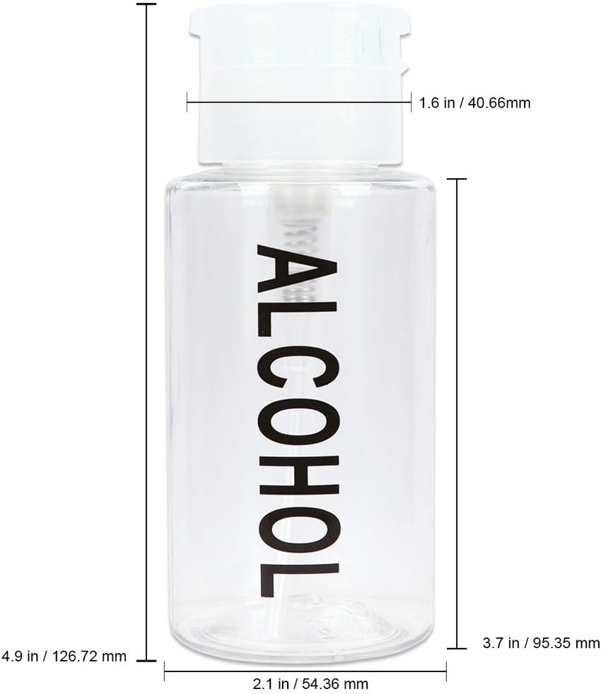 7oz Push Down Pump Dispenser Flip Top Cap Refillable Empty Bottle - Clear with Word Imprint - Lockable Travel Cosmetic Packaging Empty Bottle for Nail Polish Manicure - Image 2