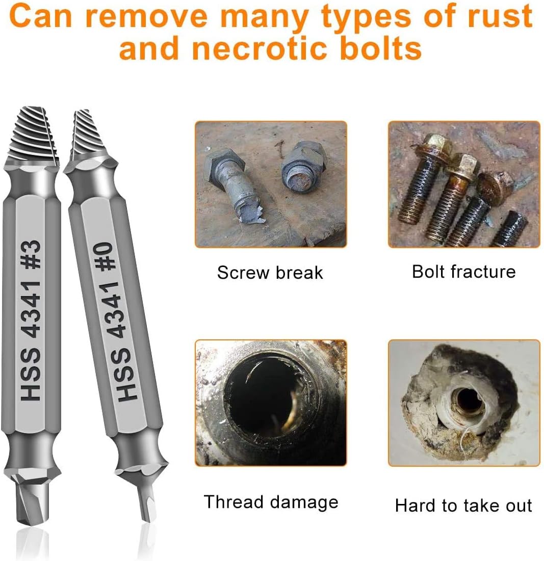 Gifts for Men,Damaged Screw Extractor Set-Christmas Stocking Stuffers for Men Adults Him,Mens Gifts for Dad,Husband,Stripped Screws Nuts & Bolts Drill Bit Tools for Easy Removal of Rusty Broken Screw - Image 4