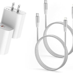 [MFi Certified] iPhone Charger Fast Charging, 2 Pack 20W PD USB-C Wall Charger and 6 FT USB C to Lightning Cable iPhone Fast Charger Compatible iPhone 14 13 12 11 More