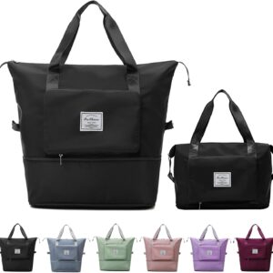 Large Capacity Travel Bag, Foldable Travel Bag, Expandable Travel Duffel Bag, Collapsible Waterproof Large Capacity Travel Handbag, Overnight Bag for Women and Man