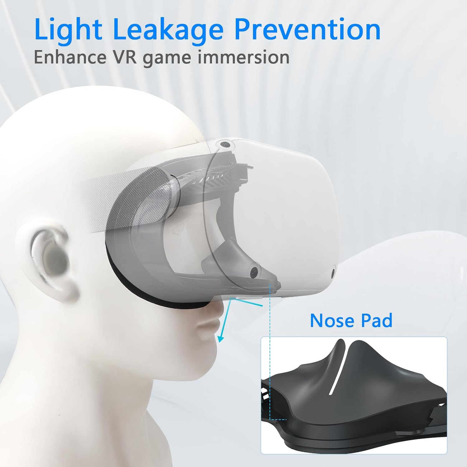 VR Facial Interface & Face Pad for Oculus Quest 2, VR Face Cover Cushion Replacement Compatible with Quest 2,Breathable Holes Leather Protective VR Accessories - Image 5