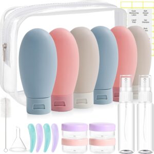 20 Pack Travel Bottles Set for Toiletries, TSA Approved Leak Proof Travel Size Containers Kit Portable Refillable Travel Accessories for Shampoo Conditioner Lotion Liquids (Multicolor A)