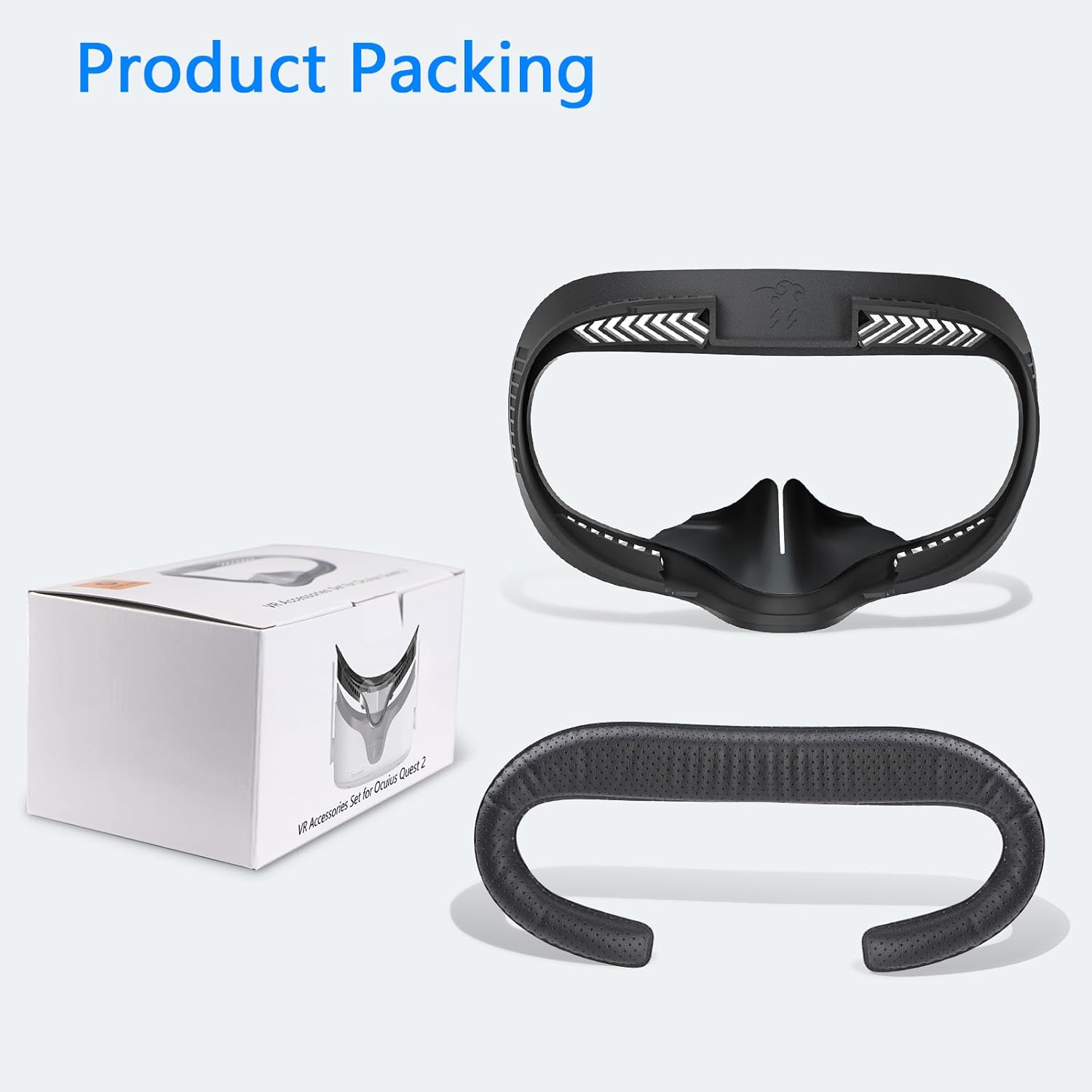 VR Facial Interface & Face Pad for Oculus Quest 2, VR Face Cover Cushion Replacement Compatible with Quest 2,Breathable Holes Leather Protective VR Accessories - Image 8