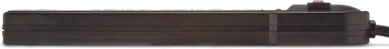 Amazon Basics Surge Protector Power Strip, 6-Outlet with 200J Protection, 2ft Extension Cord, Rectangle, Black (2 Pack) - Image 4