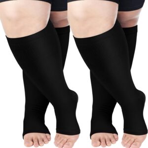 Aoliks Compression Socks for Women & Men Wide Calf, Plus Size Extra Large Knee High Support Socks