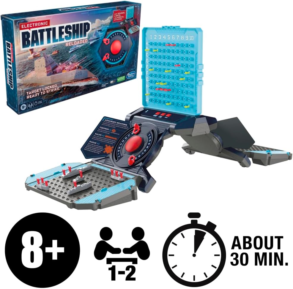 Hasbro Gaming Electronic Battleship Reloaded Board Game, Naval Combat Strategy Game with Sounds, Lights, Special Attacks, Ages 8 and Up, 1-2 Players - Image 6