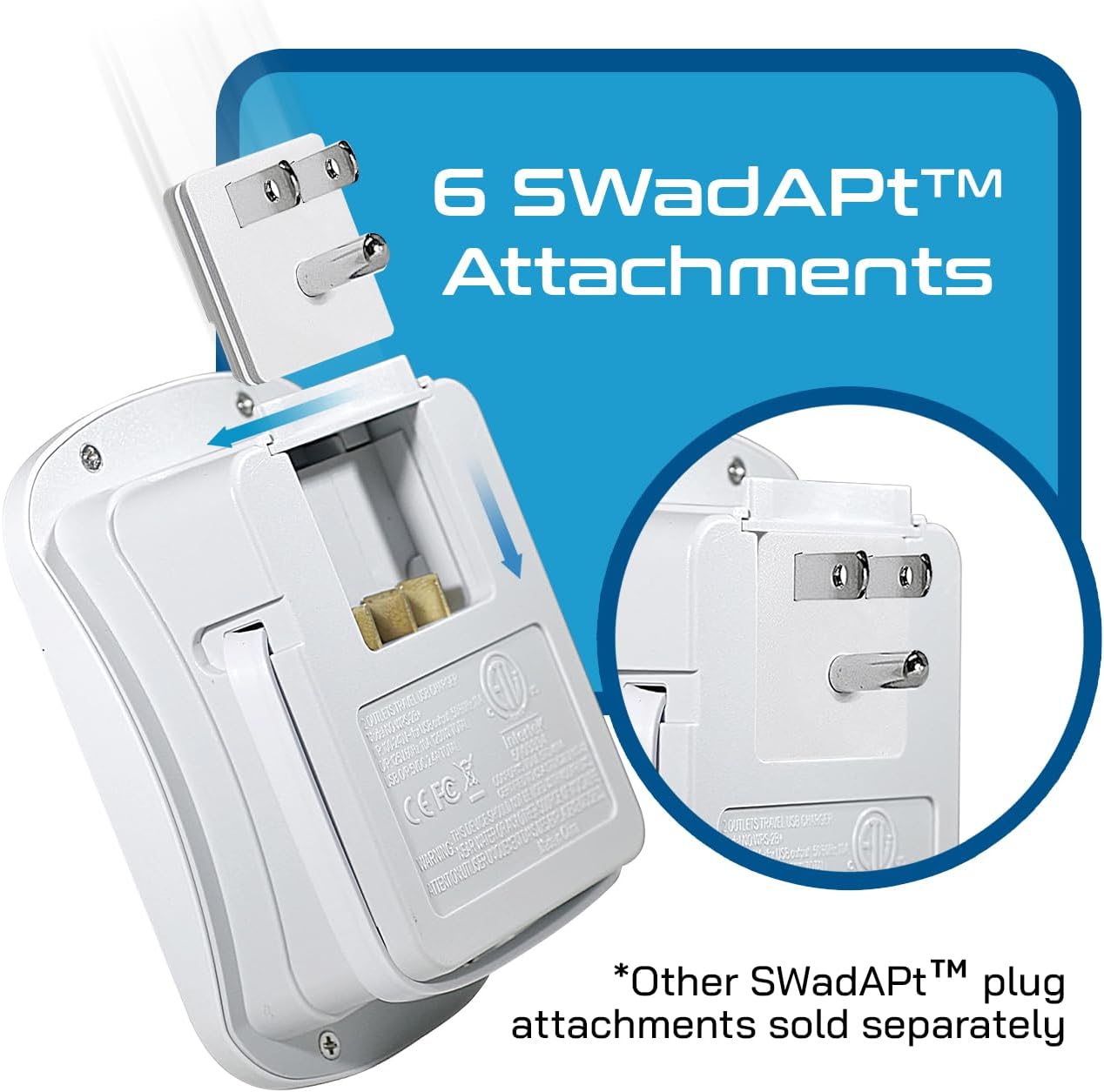 Ceptics 35W Universal Travel Adapter Kit – 2 USA sockets, USB-A, USBC, 1x PD 35W USB-C and USBC Cable, Surge Protected, Plugs for EU, UK, China, AU, Japan - for Laptop, Phone, Camera-ETL Tested - Image 7