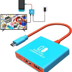Switch Dock Switch Docking Station for Nintendo, Portable Switch TV Adapter Support 4K/60HZ Switch TV Mode Compatible Steam Deck/Switch OLED, Travel Dock with HDMI2.0 USB3.0 Port, Not Support Switch 2