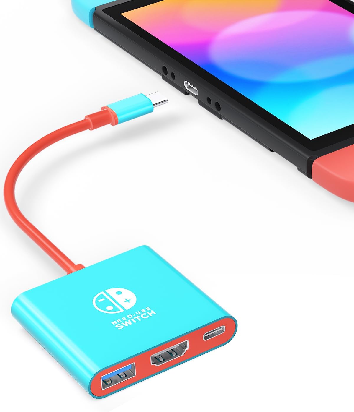 Switch Docking Station for Nintendo Switch Dock, Portable Switch Base Accessories, Switch TV Adapter Compatible Steam Deck/Switch OLED