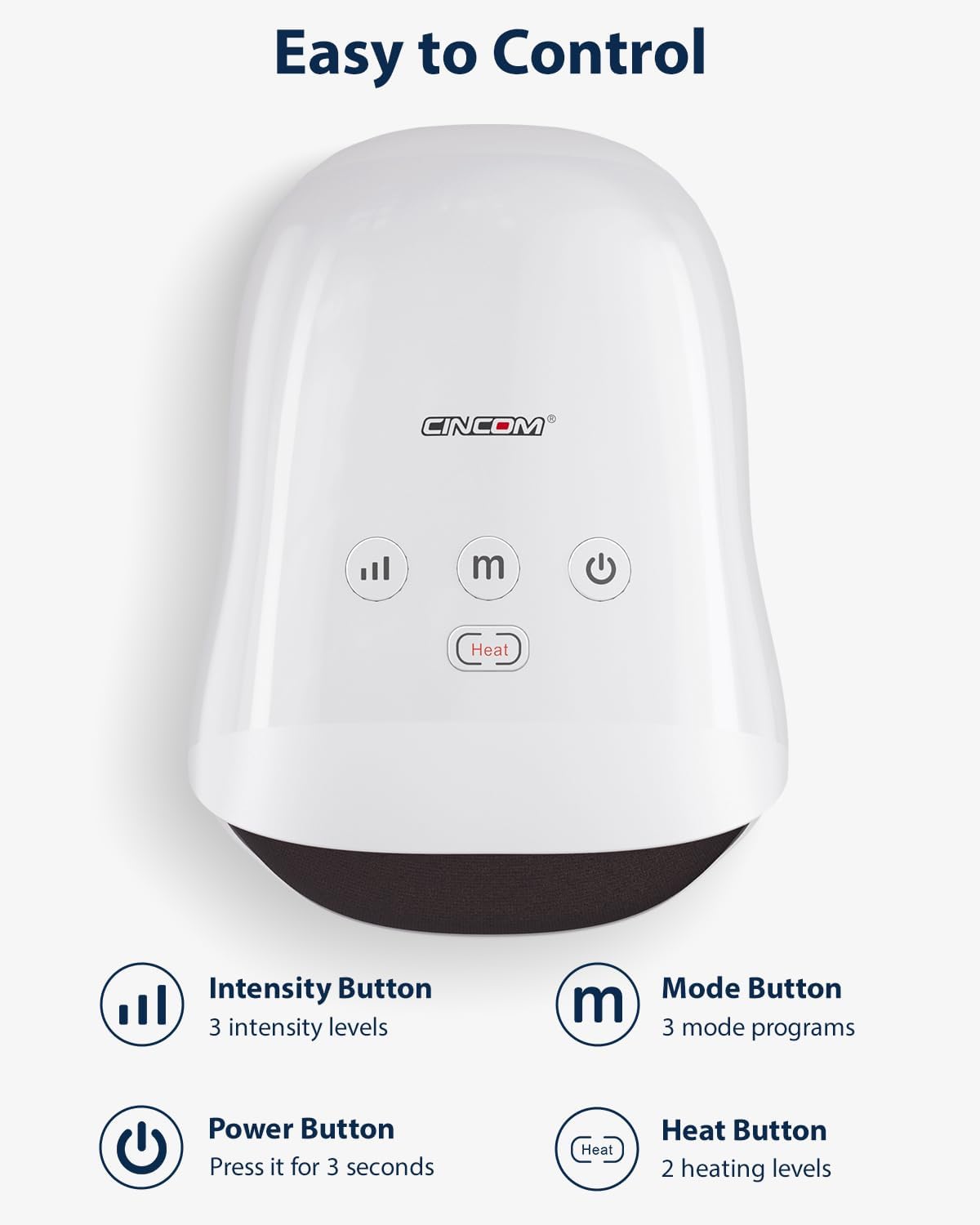 CINCOM Hand Massager - Cordless Hand Massager with Heat and Compression for Arthritis and Carpal Tunnel, Gifts for Women(White) - Image 4