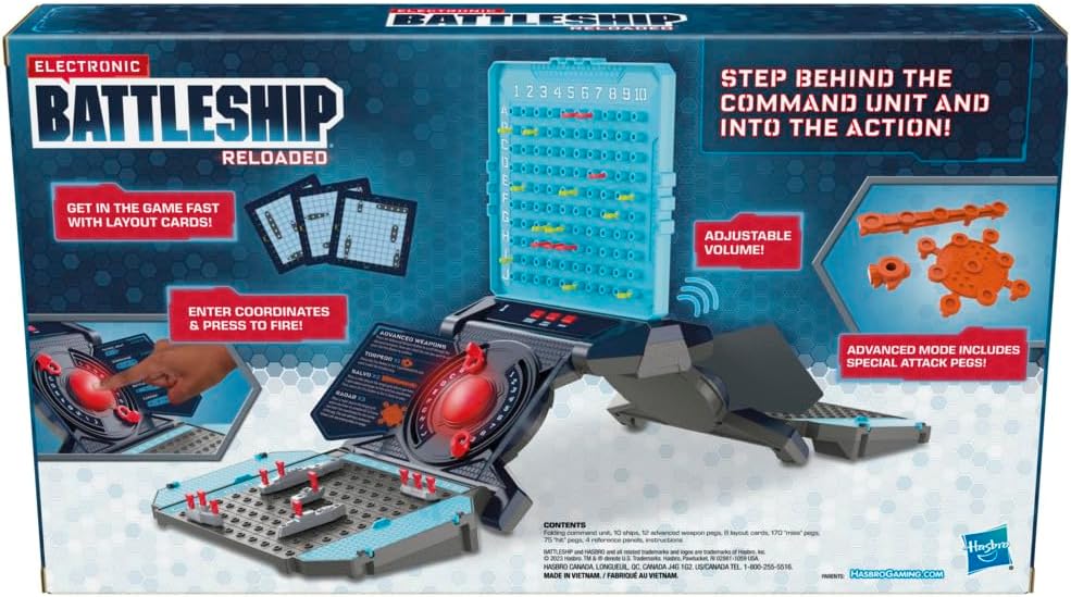 Hasbro Gaming Electronic Battleship Reloaded Board Game, Naval Combat Strategy Game with Sounds, Lights, Special Attacks, Ages 8 and Up, 1-2 Players - Image 7