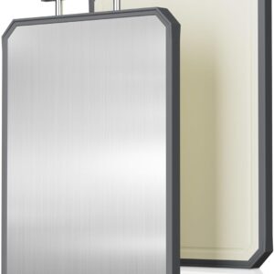 SNOWCLAD Stainless Steel Cutting Board,Double Sided Steel Cutting Boards for kitchen,Stainless Steel/Wheat straw pp Large Board for meat,non toxic Chopping,16 * 11 Inch,Dishwasher Safe