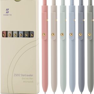 Ddaowanx Gel Pens, 6 Pcs 0.5mm Quick Dry Black Ink Pens Fine Point Smooth Writing Pens, Cute Office School Supplies Gifts for Women