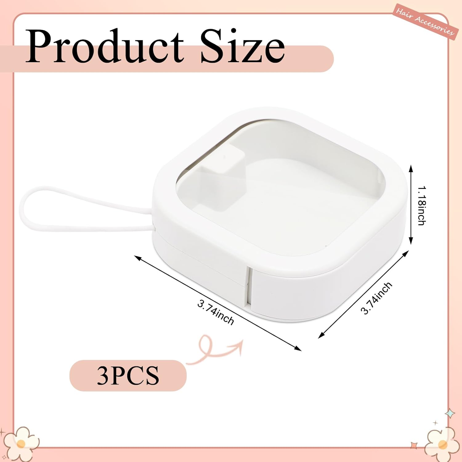 VOCOOL 3 Pcs Portable Hair Tie Organizer, Travel Qtip Holder, Hair Accessories Organizer, Storage Boxes, Hanging Small Items Containers, Cotton Swab Dispenser, Gifts for Girls, Women, Mom - Image 2