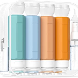 17Pack Travel Containers for Toiletries, TSA Approved Silicone Travel Shampoo and Conditioner Bottles, Leak Proof Refillable Squeeze Bottles Traveling Essentials for Women & Men - Multicolored