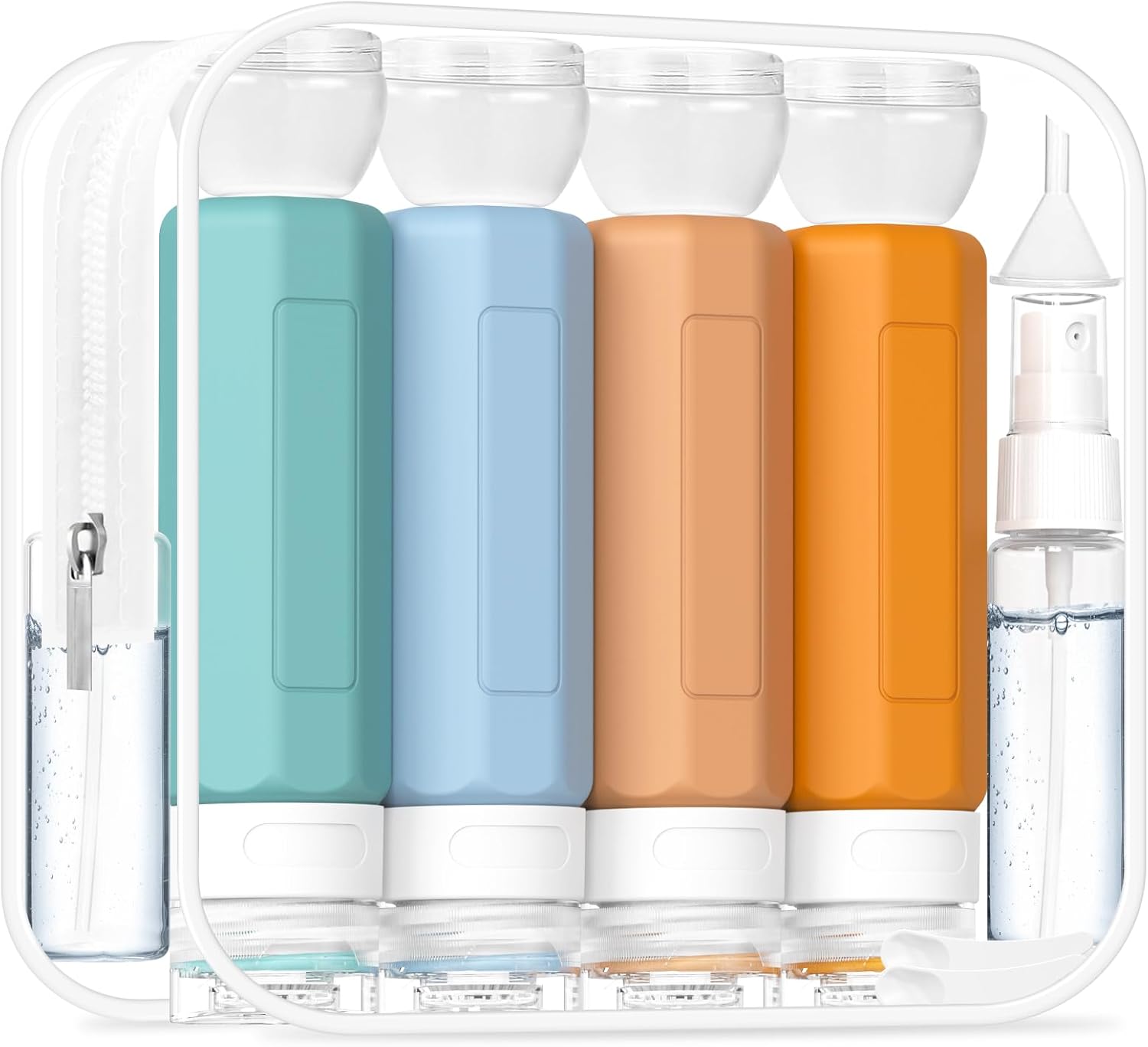 17Pack Travel Containers for Toiletries, TSA Approved Silicone Travel Shampoo and Conditioner Bottles, Leak Proof Refillable Squeeze Bottles Traveling Essentials for Women & Men - Multicolored