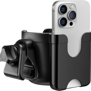 White Elephant Gifts for Adults Useful Christmas Stocking Stuffers: Guiseapue Cup Holder for Walker, Stroller Cup Holder Attachment with Phone Holder, Wheelchair Essentials Bike Scooter Accessories