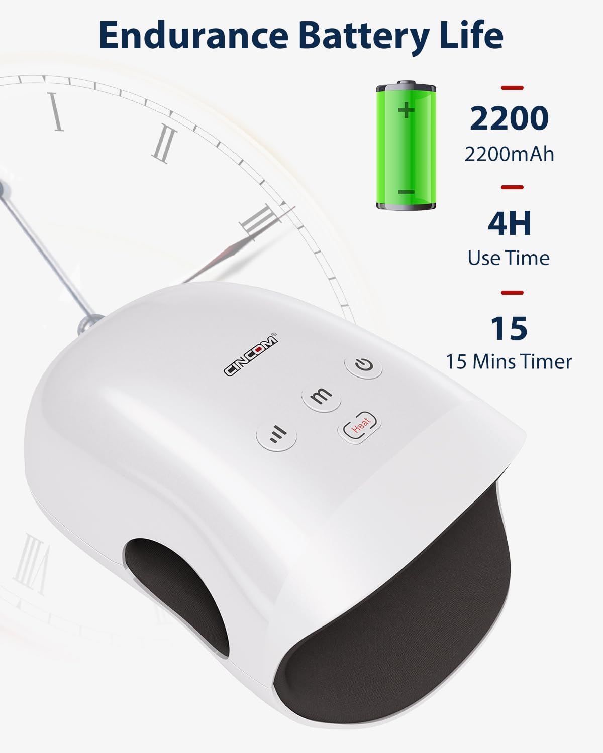 CINCOM Hand Massager - Cordless Hand Massager with Heat and Compression for Arthritis and Carpal Tunnel, Gifts for Women(White) - Image 5