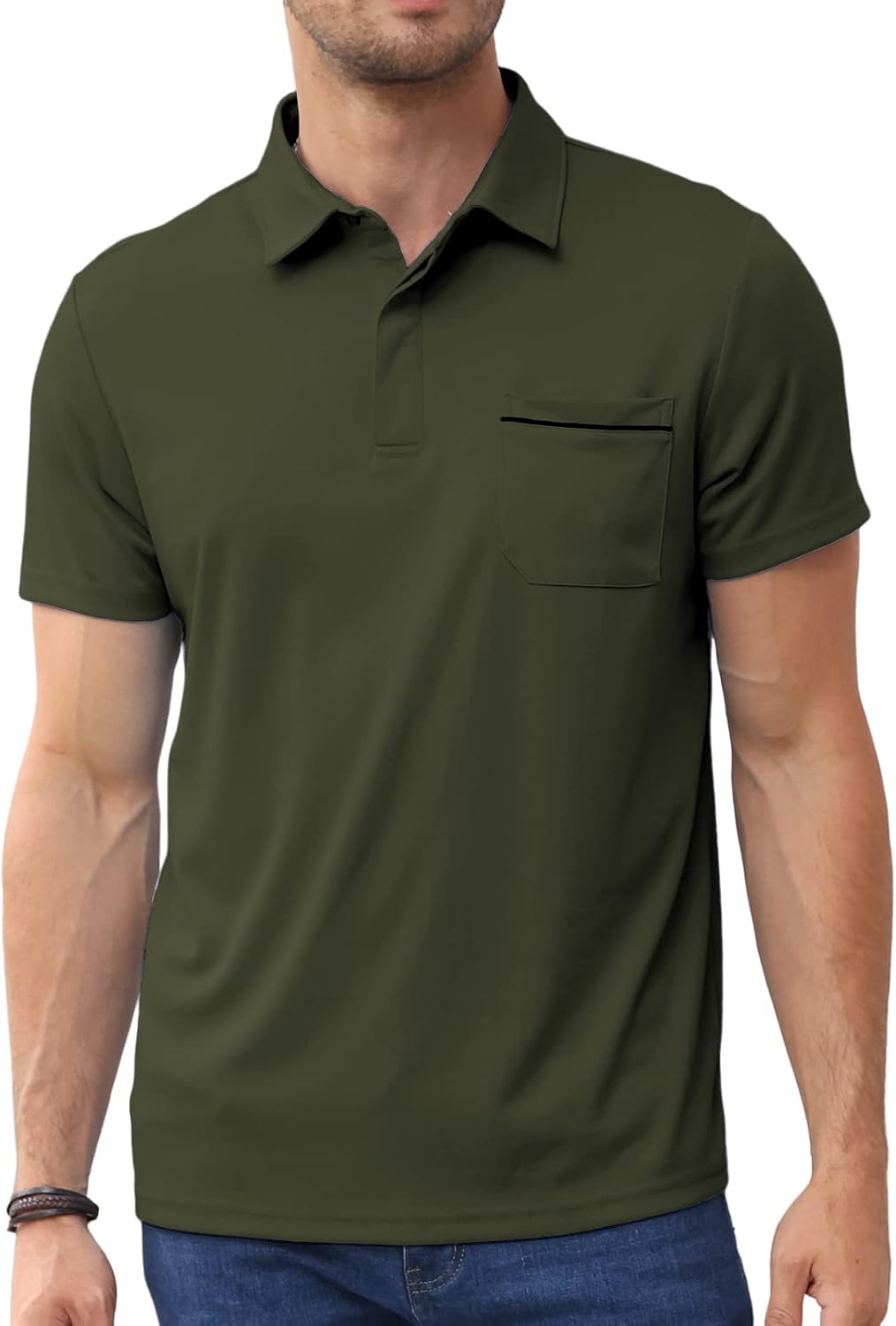 Lexiart Mens Athletic Golf Polo Shirts - Short Sleeve Workout Polos Quick Dry T-Shirt - Image 2
