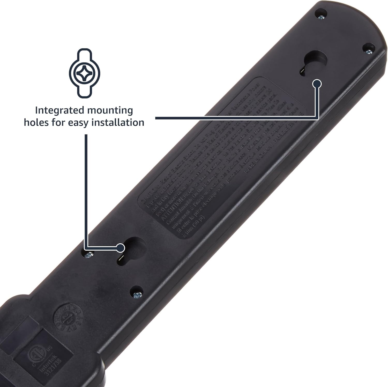 Amazon Basics Surge Protector Power Strip, 6-Outlet with 200J Protection, 2ft Extension Cord, Rectangle, Black (2 Pack) - Image 3