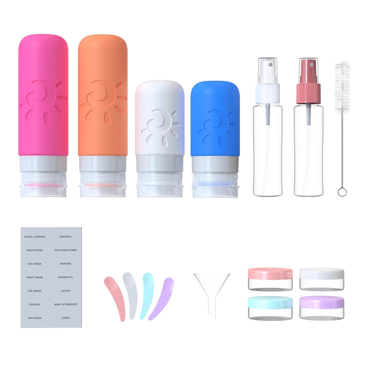 18 Pack travel Bottles for Toiletries, TSA Approved Silicone Travel Containers Leak Proof Refillable Travel Accessories for Shampoo Conditioner Lotion Body Wash(Multicolored D) - Image 2