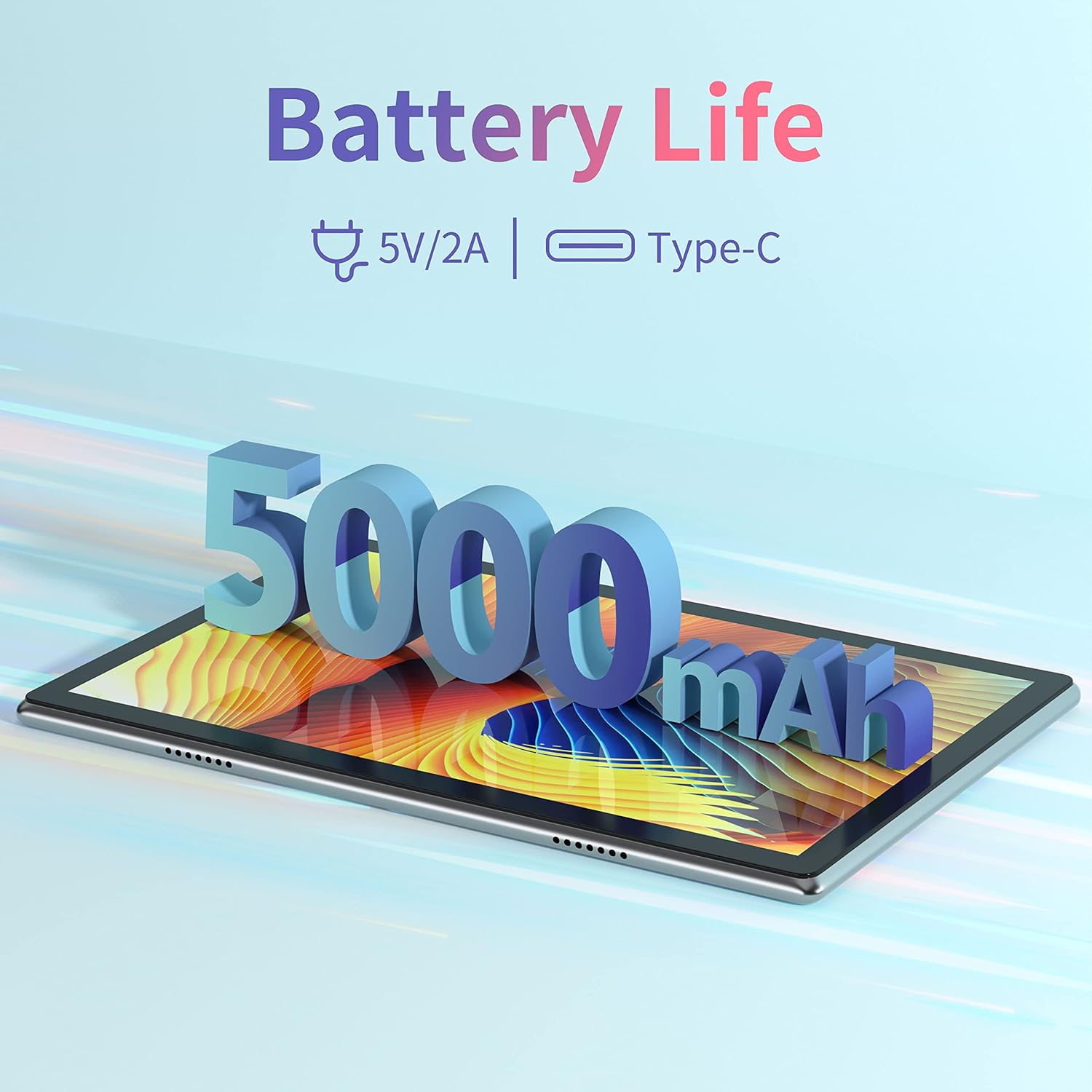 BYYBUO Tablet 10.1 inch Android 14 Tablets,6GB RAM+64GB ROM Quad-Core Processor 5000mAh Battery, 1280x800 IPS HD Touchscreen 5MP+8MP Camera, Bluetooth,WiFi (Grey) - Image 5