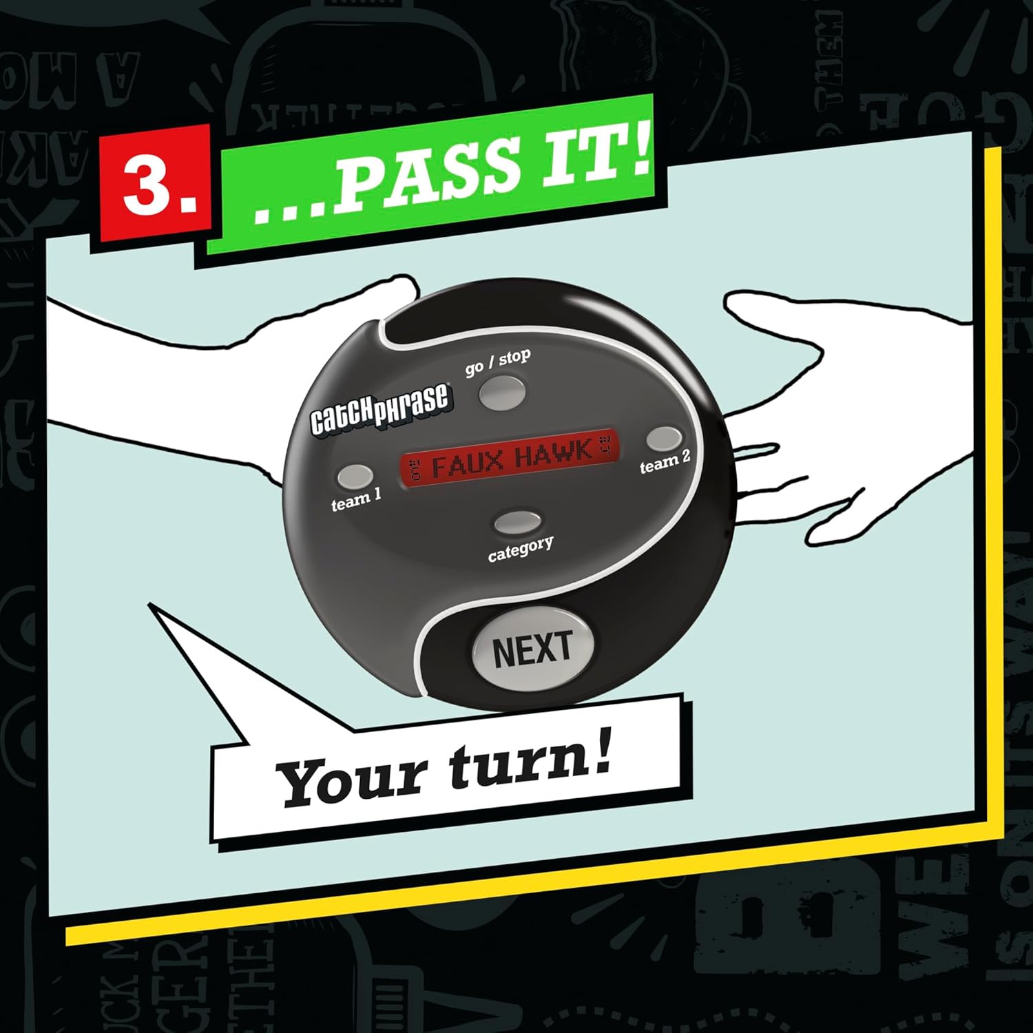 Hasbro Gaming Catch Phrase Electronic Game | Fun Active Handheld Party Games for Adults, Teens, and Kids | 4 or More Players, 2 Teams | Portable Summer Travel Activities | Ages 12+ (Amazon Exclusive) - Image 6